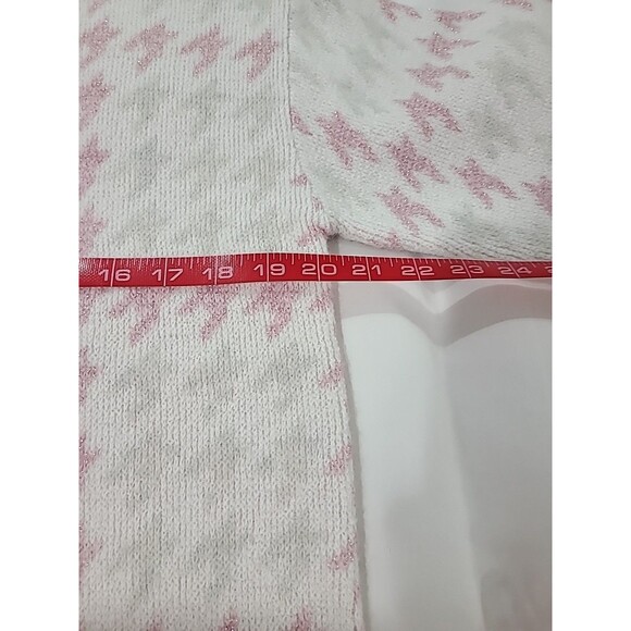 NWT 525 Super Soft Crewneck Pullover Ivory Pink Lurex Fair isle Sweater Sz S - Picture 8 of 11